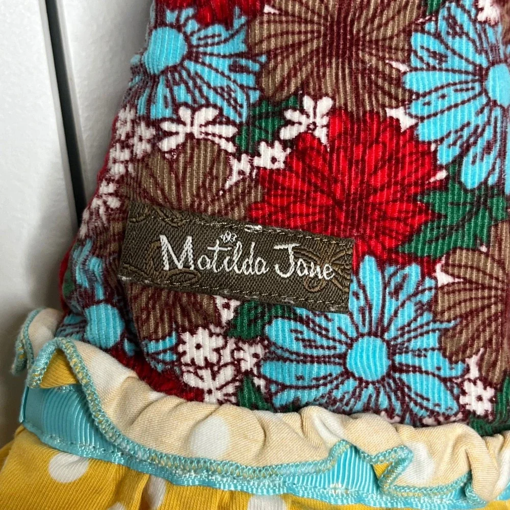 Matilda Jane Top 2T Girls Floral Polka Dot Ruffle Boho Boutique
